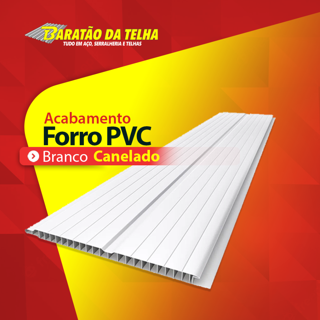 Forro PVC Branco Canelado para todos os ambientes Baratão da Telha